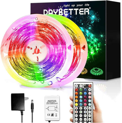 DAYBETTER LED Strip Lights – Birthday Gift for Teens and Gamers, Color Changing Bedroom LED Strip with 44 Key Remote