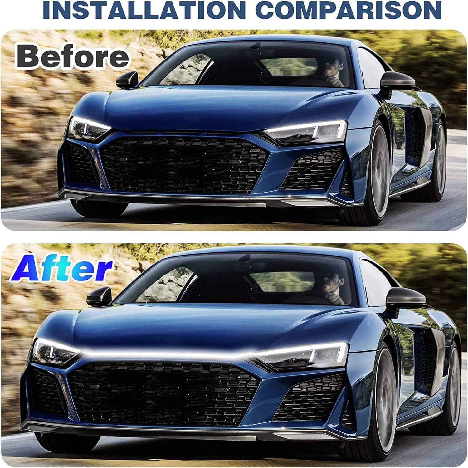 70-Inch Waterproof LED Strip – Hood and Engine Bay Outdoor Decor, Withstands Rain and Car Washes