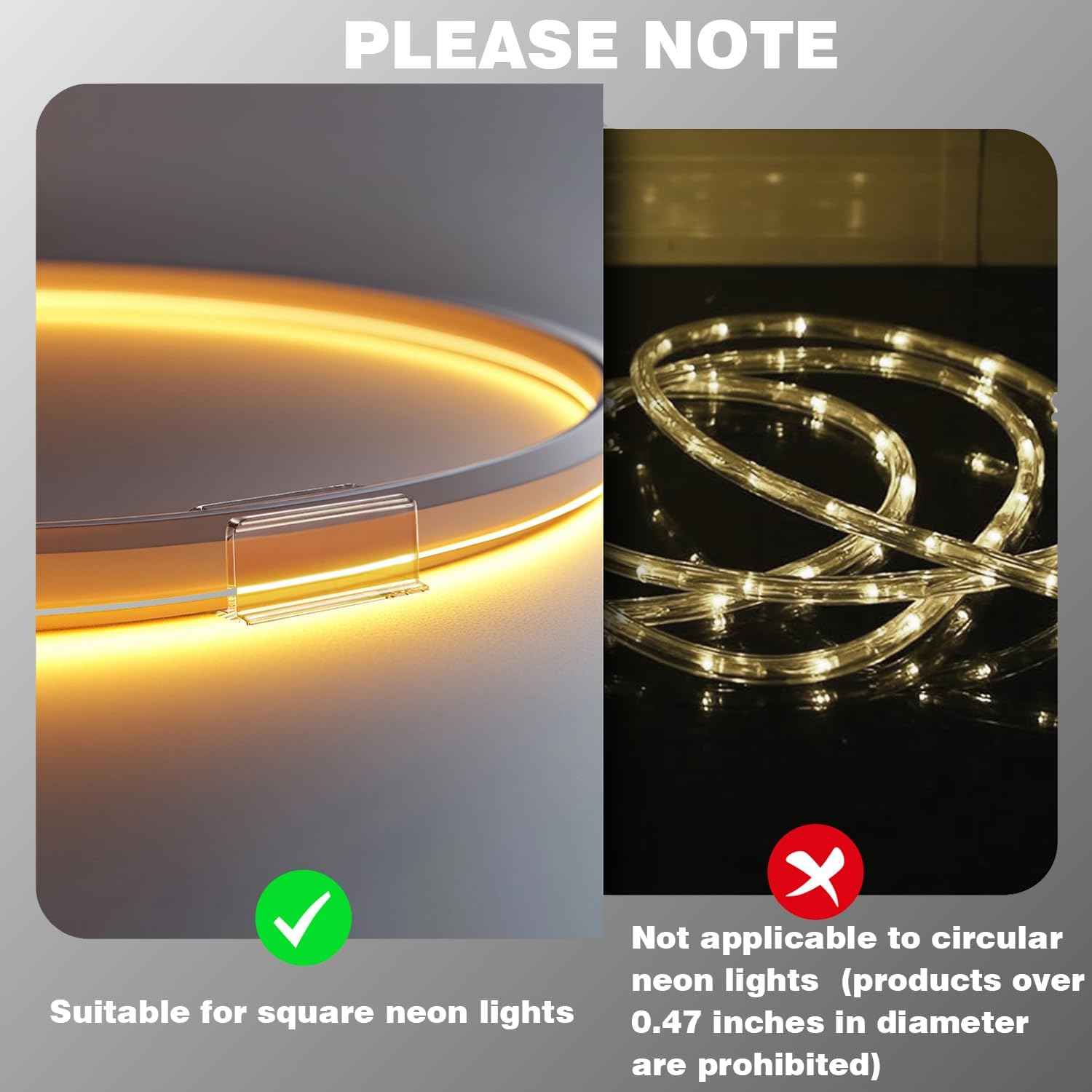 Lumistrip Weatherproof Neon Rope Light Clips - UV-Resistant Adhesive Mounts for Patio LED Displays
