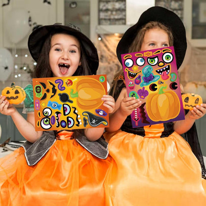 WATINC No-Carve Pumpkin Stickers – Child-Safe Halloween Alternative Eliminating Knife Risk for Family Craft Time