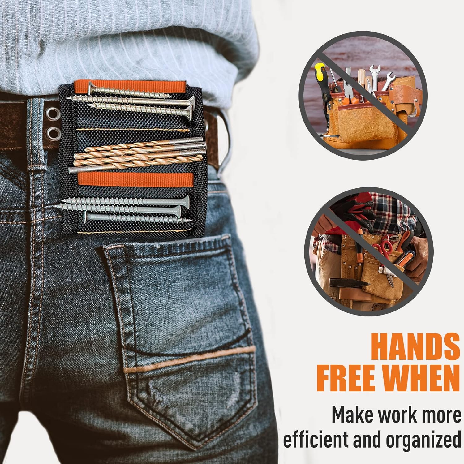 WEARXI Magnetic Wristband Tool – Safer Ladder Work Accessory, Reduces Dropped Screws and Falls for Roofers and Tradesmen
