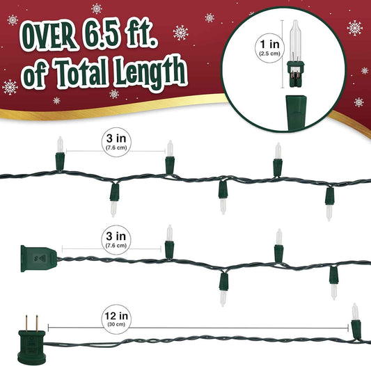 Brightown Warm White Twinkle String Lights 35 ct - Thoughtful Housewarming and Christmas Gift for Mom, Bedroom and Mantel Decor, 6.6 ft Green Wire