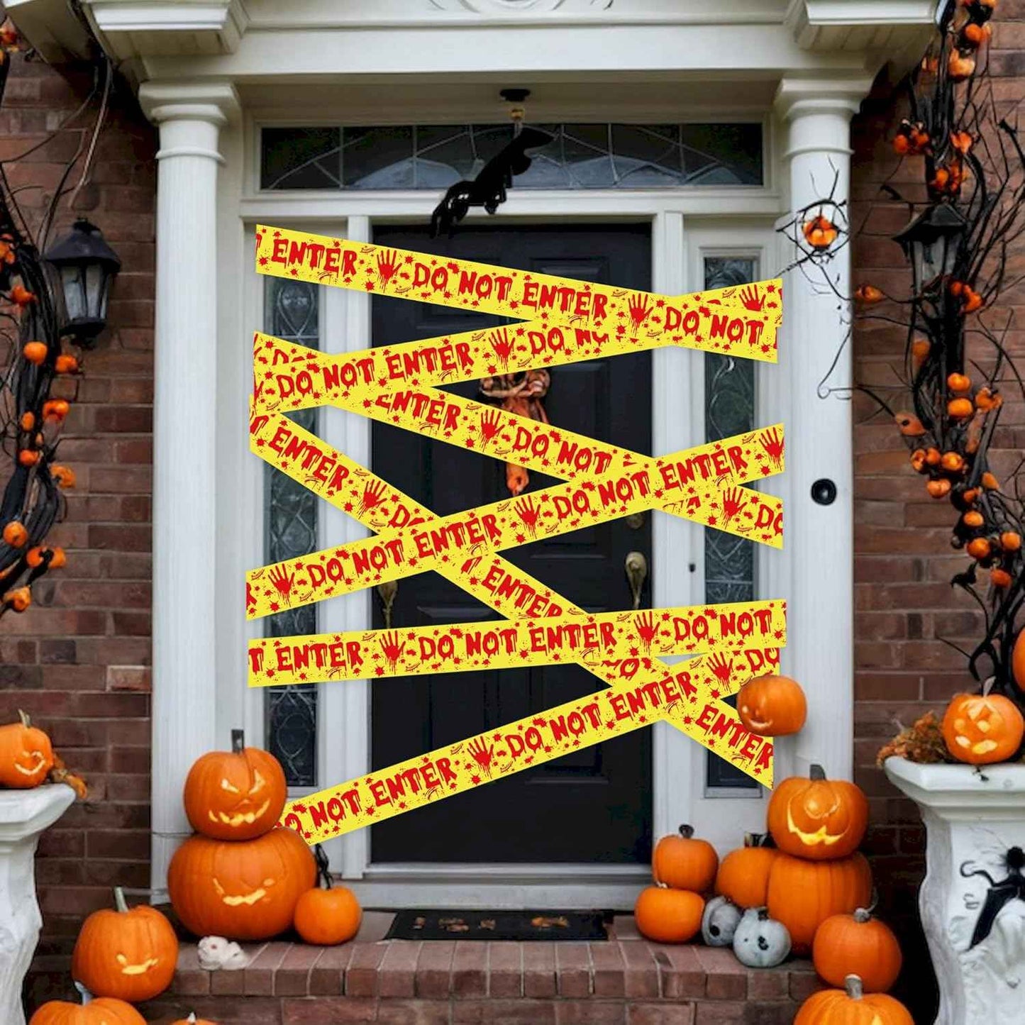 OHOME Halloween Tape for Kids Party - 82 FT Safe No Flame Fright Streamer for Playroom and Backyard Birthday
