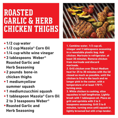 Weber Roasted Garlic & Herb Seasoning – Outdoor BBQ Spice Blend for Patio Grilling, Tailgating, and Camping Trips