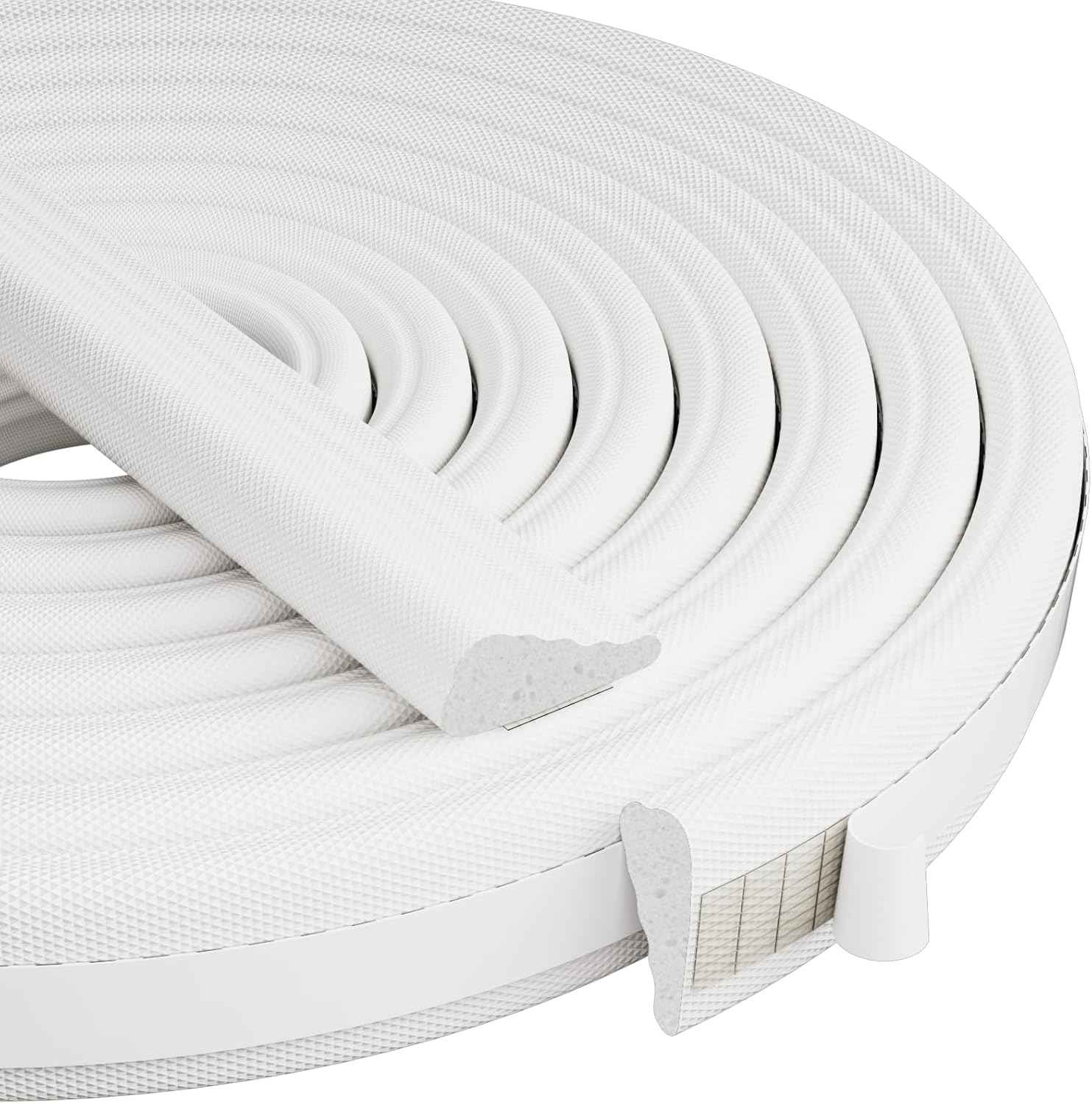 Holikin Wedge Foam Weather Stripping – Single Roll Door and Window Seal, Neutral White Tape for an Uncluttered Frame Line