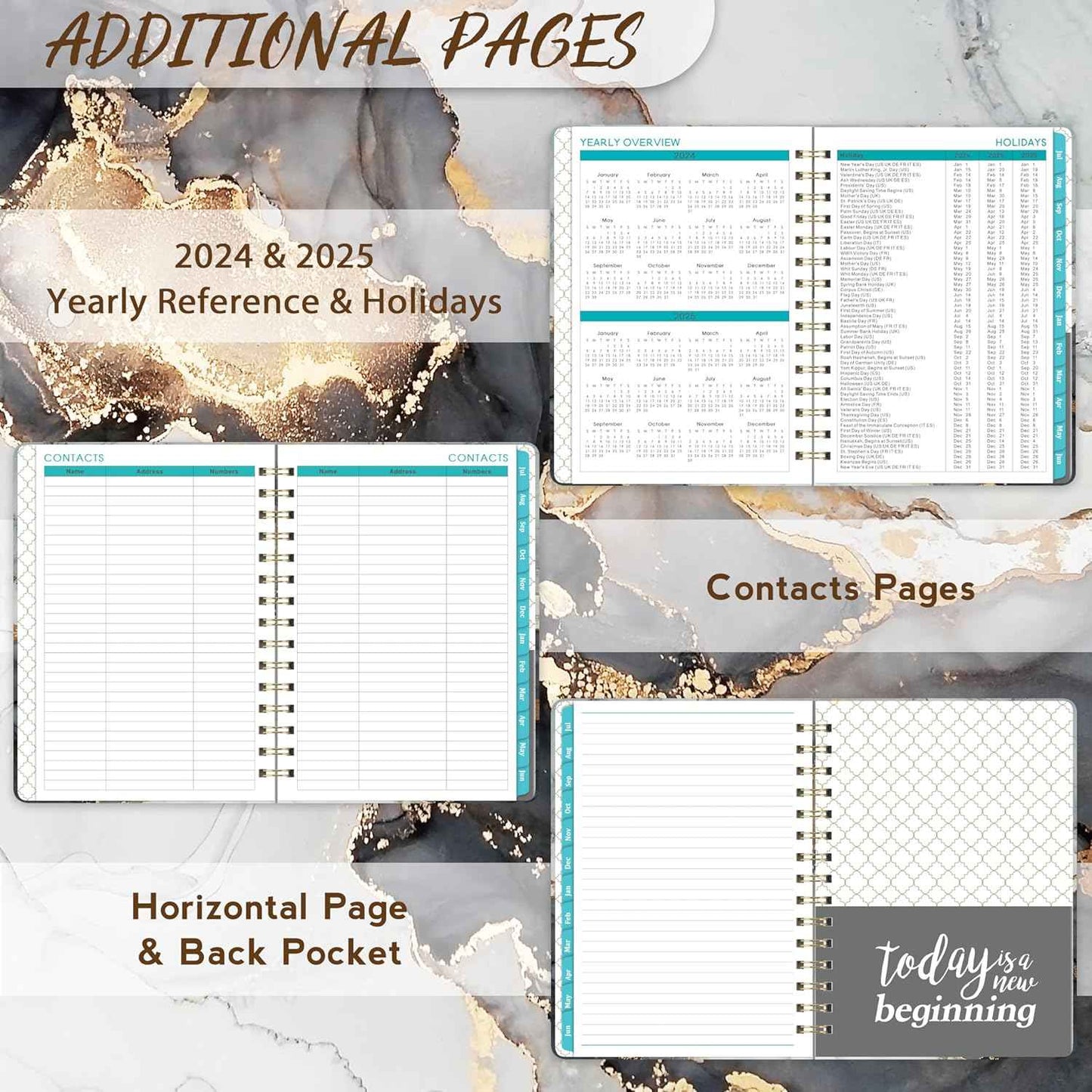PAPERIAN 2024 Planner – Back-to-School Gift for College Students, A5 Weekly and Monthly Agenda