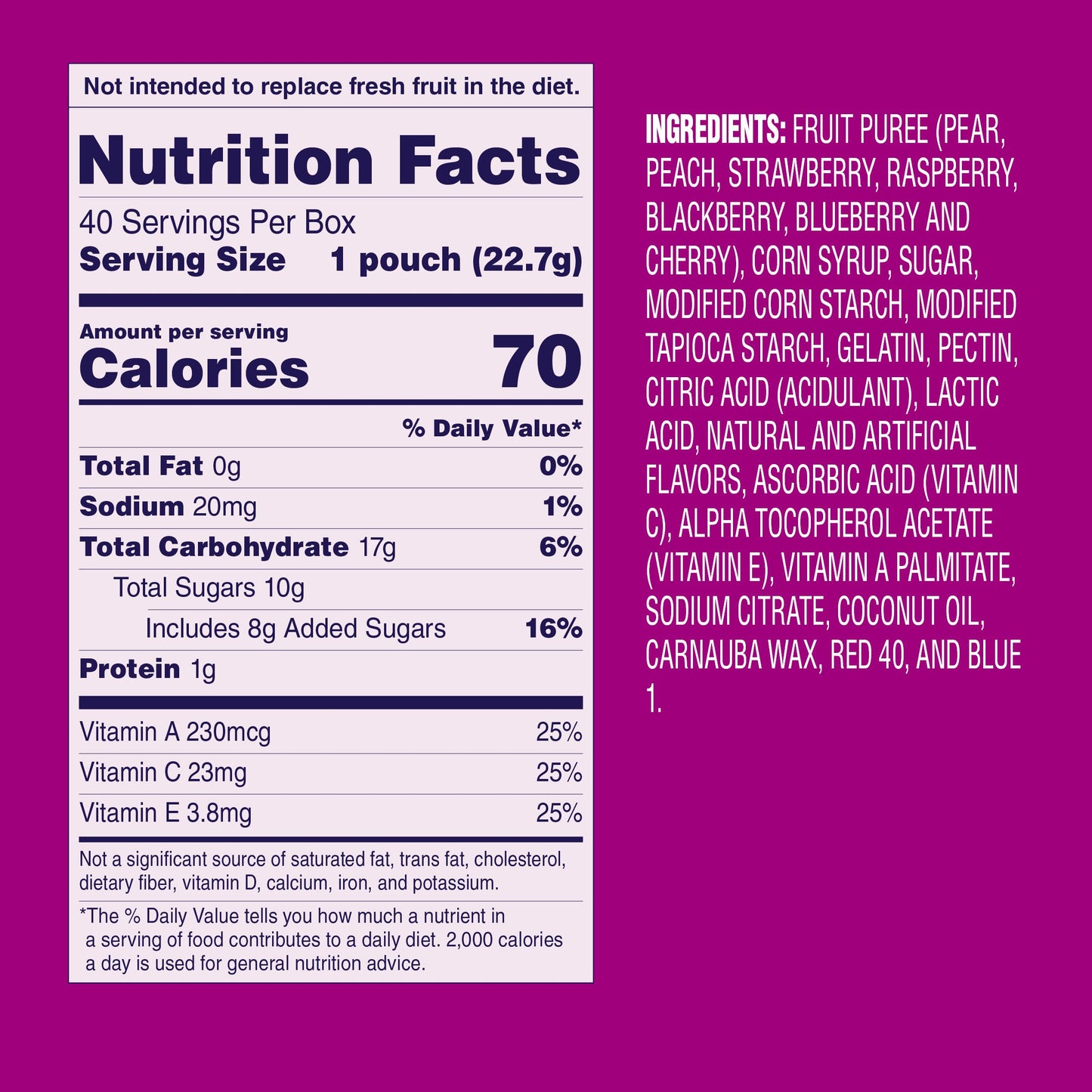 Welch's Fruit Snacks Mixed Fruit – Better-for-You Vitamin Fortified Snack, Bulk 40-Pack of 0.8 oz Real Fruit Bags