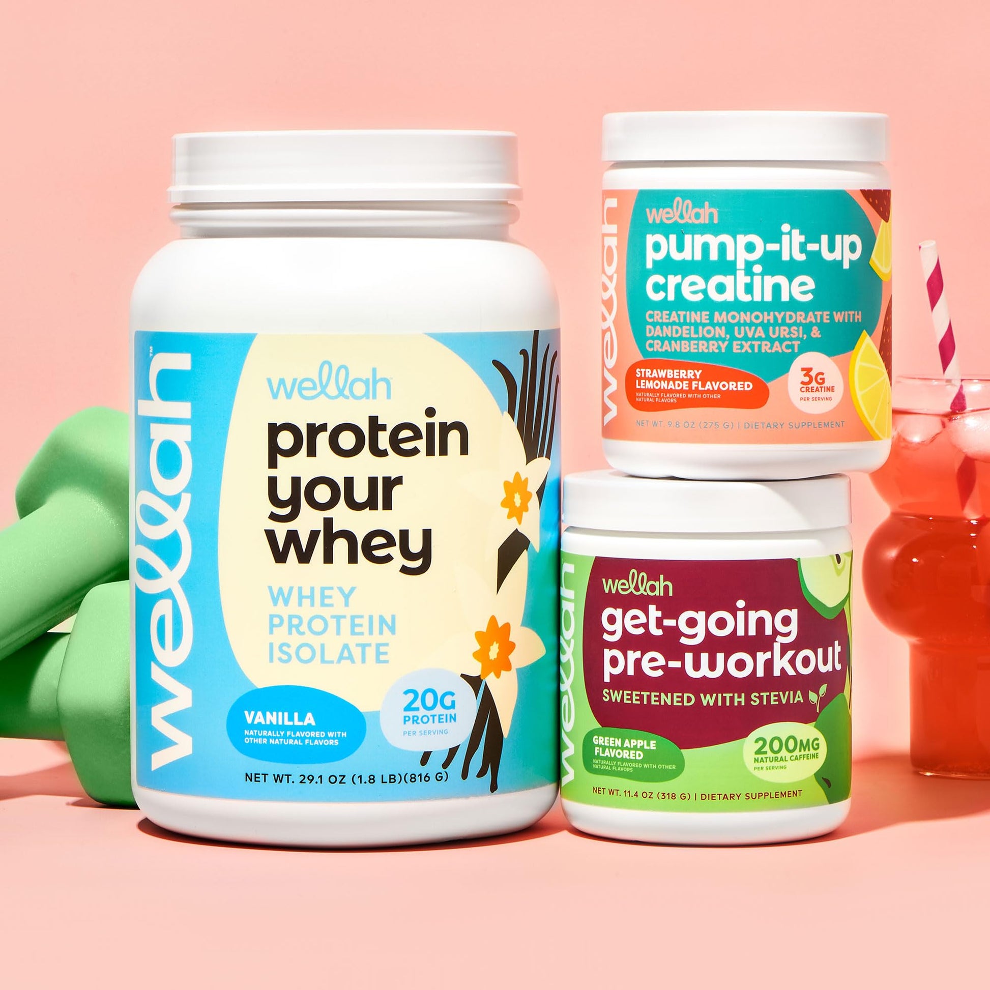 Wellah Pump-It-Up Creatine — Clean, Clutter-Free Countertop Supplement for Intentional Wellness Routines