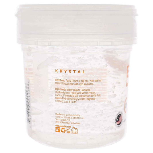 Eco Style Krystal Styling Gel – Streamlined Bathroom Essential, One Gel for Every Hair Type and Color