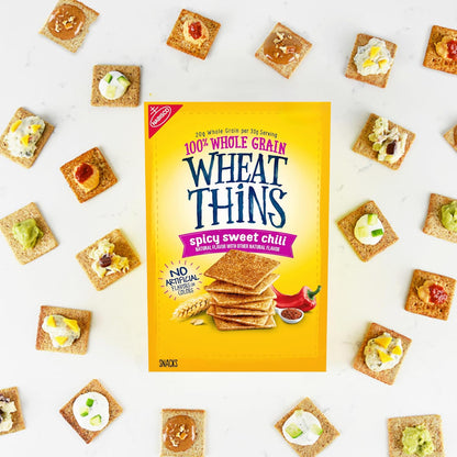 Wheat Thins Spicy Sweet Chili Crackers – Travel-Friendly Spicy-Sweet Crunch for Road Trip Coolers and Camping Trips, 8.5 oz