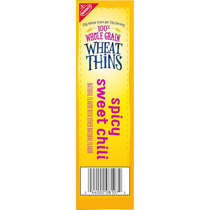 Wheat Thins Spicy Sweet Chili Crackers – Travel-Friendly Spicy-Sweet Crunch for Road Trip Coolers and Camping Trips, 8.5 oz
