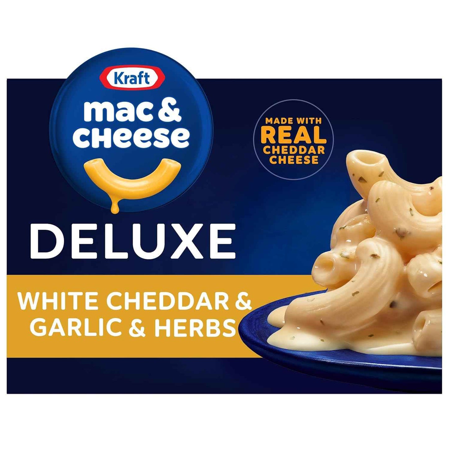 Kraft Deluxe White Cheddar Garlic & Herbs Mac and Cheese – Clean Ingredient Comfort Food, No Artificial Flavors