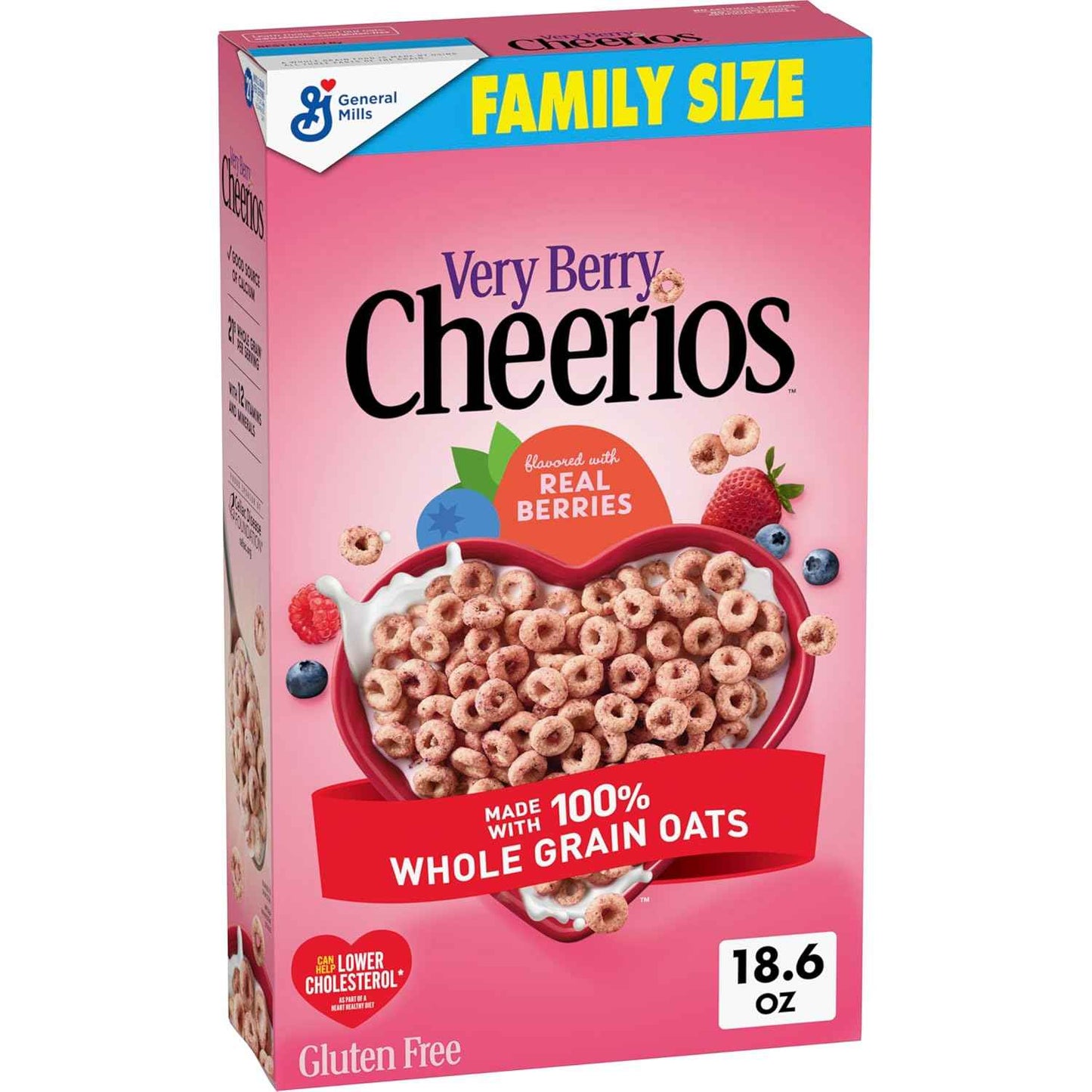 Very Berry Cheerios Gluten Free Cereal 18.6 oz Family Size – Quick Focus Snack for the Home Office and Work Desk