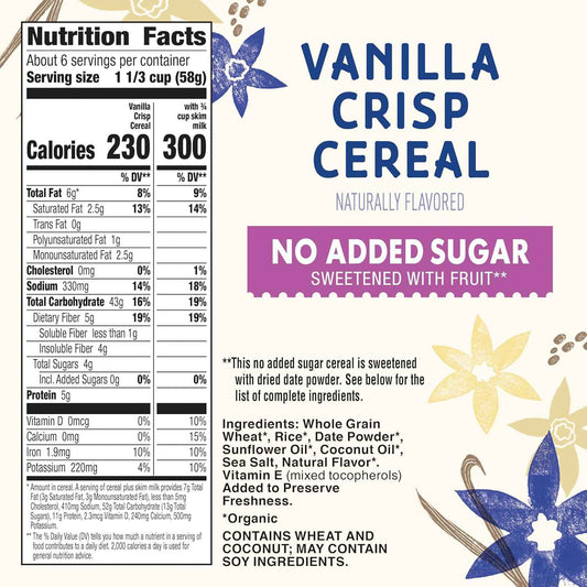 Cascadian Farm Organic Vanilla Crisp Cereal – Less-Is-More Breakfast Choice for the Neutral-Toned Eco Home, USDA Organic