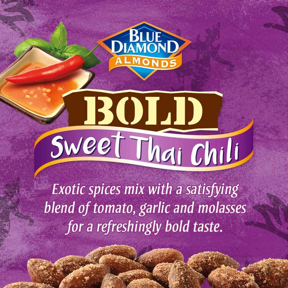 Blue Diamond Almonds Sweet Thai Chili Flavored Snack Nuts – Gourmet Snack Gift for Charcuterie Board Hosts