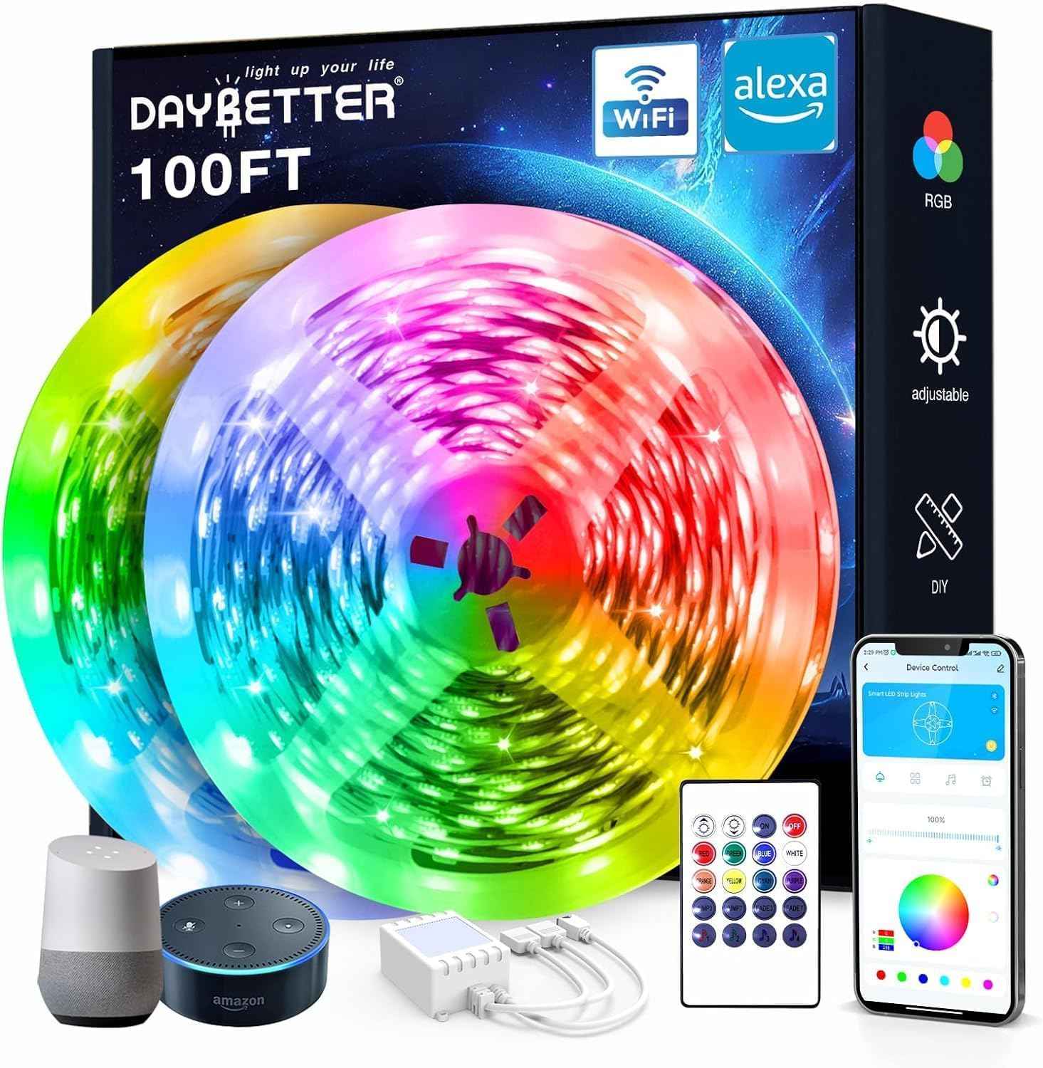 DAYBETTER Smart WiFi LED Strip Lights – Child-Safe 24V Nursery Nightlight Replacement for Kids Bedroom