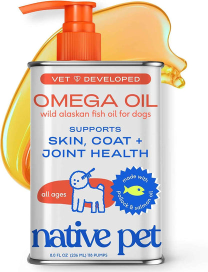 Native Pet Omega 3 Fish Oil – Thoughtful Pet Parent Gift for Dog and Cat Owners, Joint and Coat Health Bundle