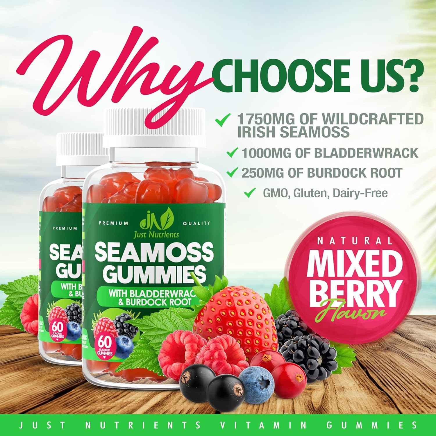 Sea Moss 3000mg Gummies - Thoughtful Wellness Gift for Mom on Her Birthday