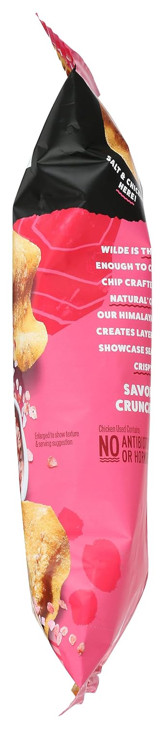WILDE BRANDS Himalayan Pink Salt Chicken Chips – Grain-Free Mindful Snacking for Health-Conscious Home Pantries, 2.25 oz