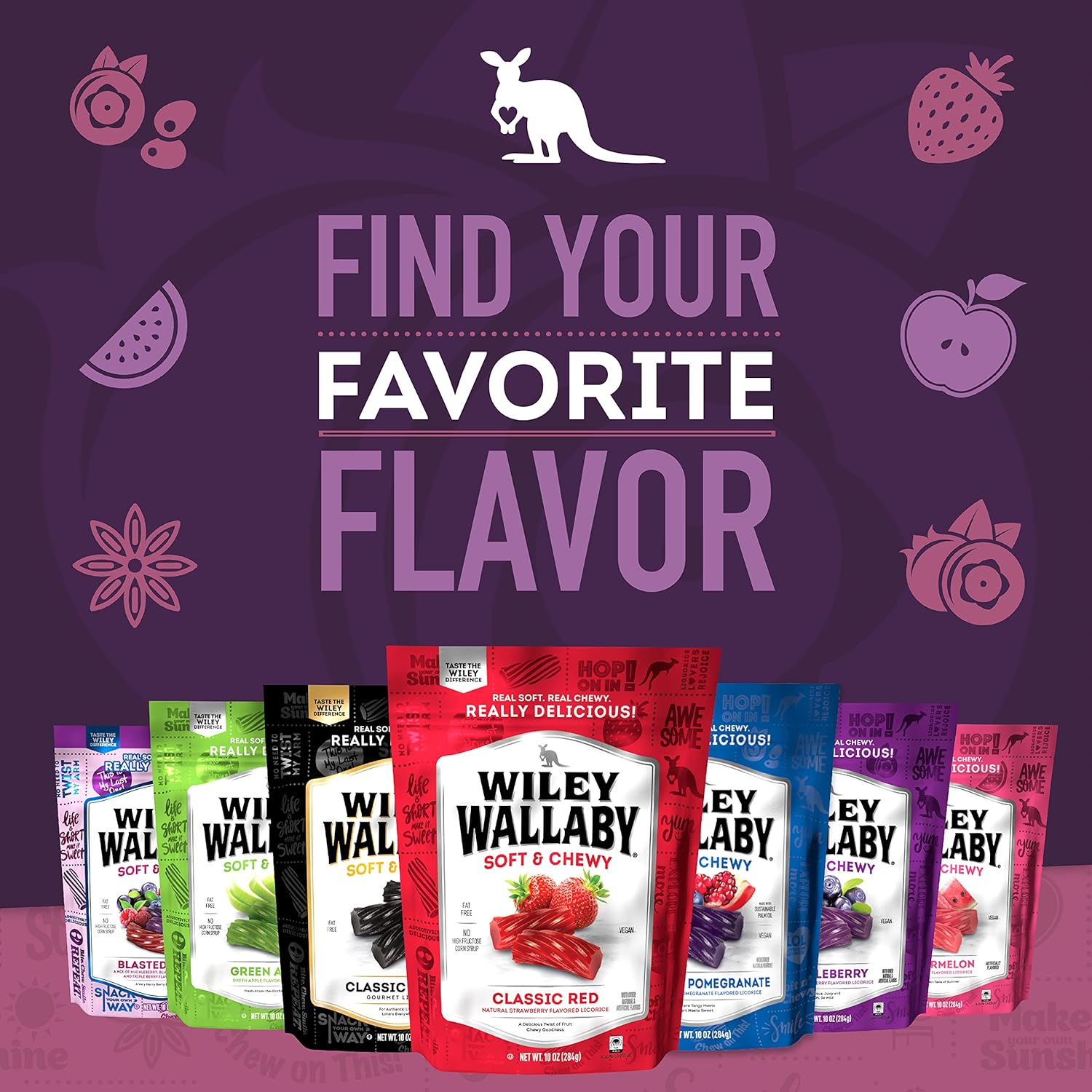 Wiley Wallaby Licorice 10 Ounce Classic Gourmet Soft & Chewy Australian Blasted Berry Candy Twists – Vegan Kosher Family Movie Night Candy for the Playroom