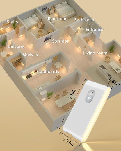 WILLED Ultra Thin Night Light – Minimalist Cordless Lighting for Clean Modern Hallways and Stairs