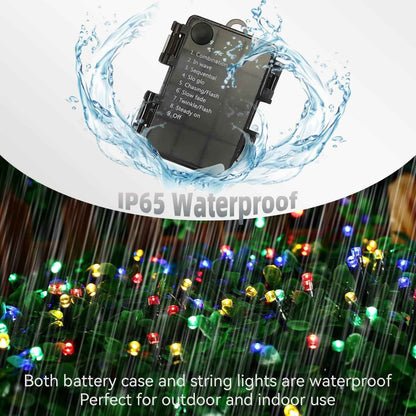 LUMIRESCO 33Ft 100 LED Battery Operated String Lights – Charming Housewarming Gift and Holiday Present, IP65 Waterproof with Remote and 8 Modes
