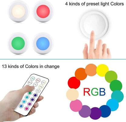 Cadrim LED Puck Lights - Color Changing Display Lighting for Curio Cabinets, Bookshelves, and Living Room Aesthetic