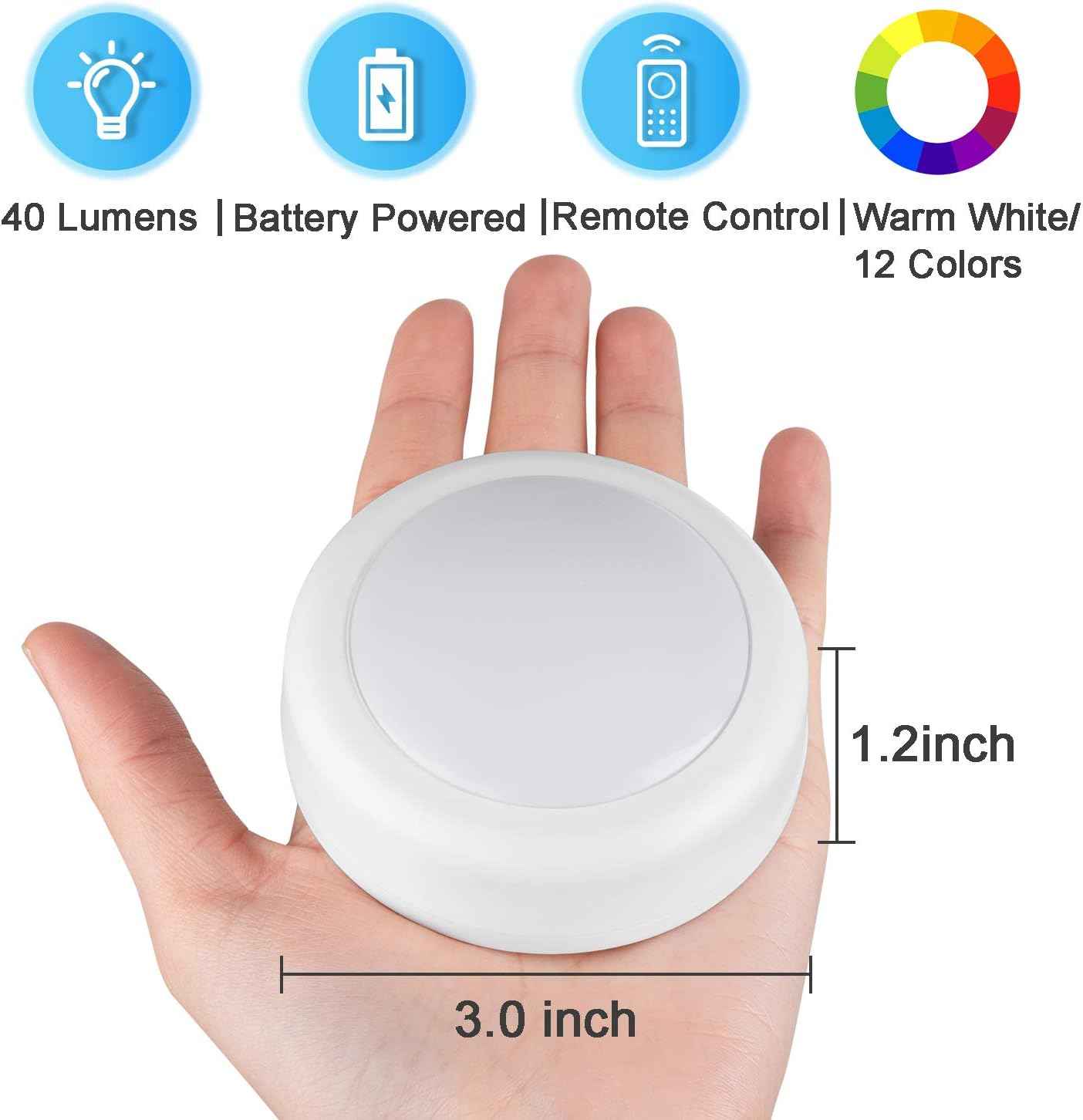 Alivation 6-Pack Color Puck Lights as Housewarming Gift for New Homeowners, Remote-Controlled Ambient Lighting for Women and Men