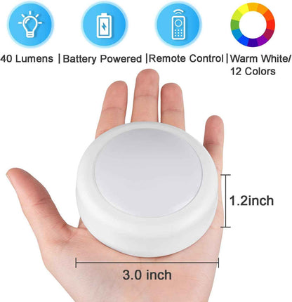 Alivation 6-Pack Color Puck Lights as Housewarming Gift for New Homeowners, Remote-Controlled Ambient Lighting for Women and Men