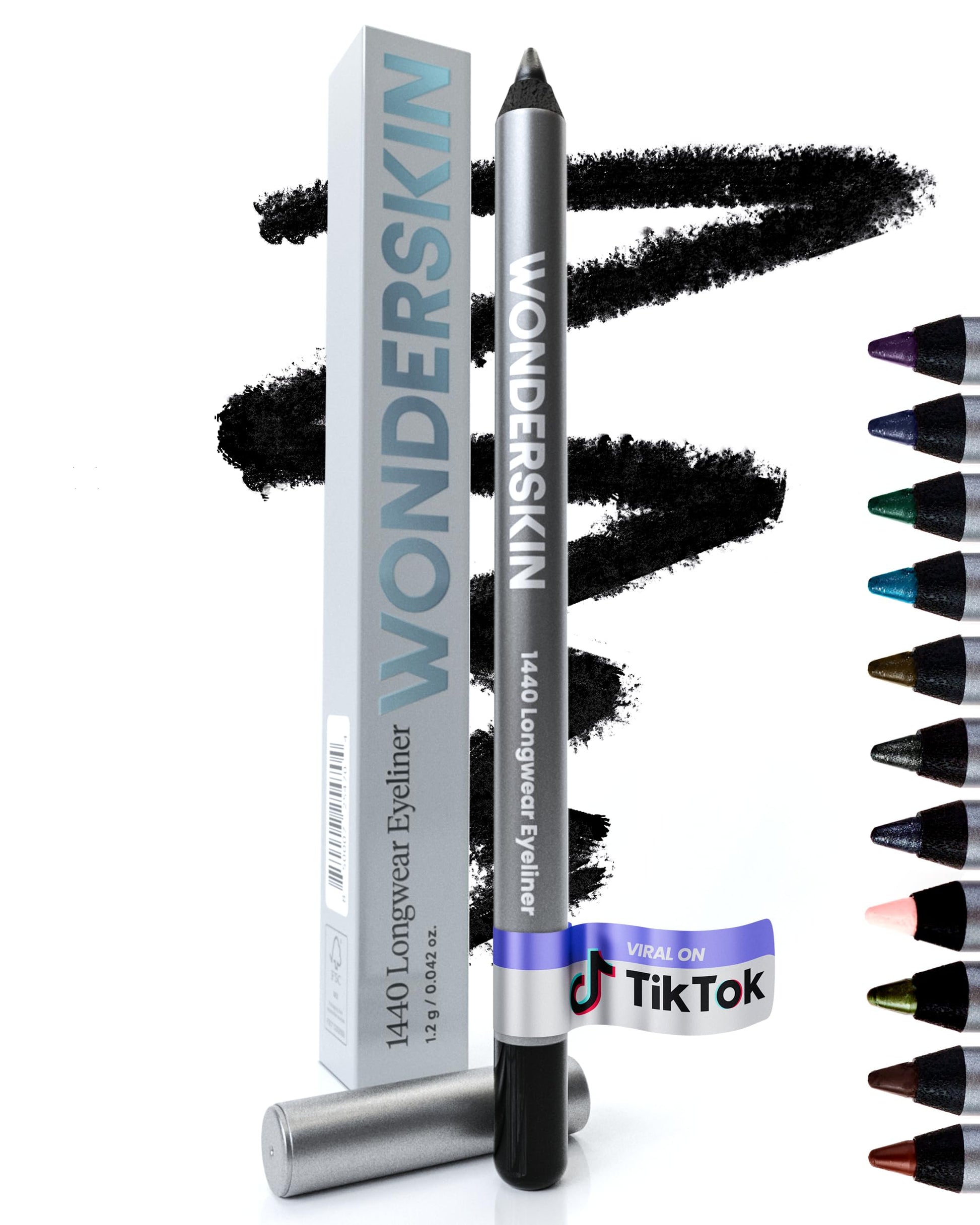 Wonderskin 1440 Eyeliner Pencil – Premium Longwear Eye Makeup in Brown Sugar, Sharpenable Waterproof Liner