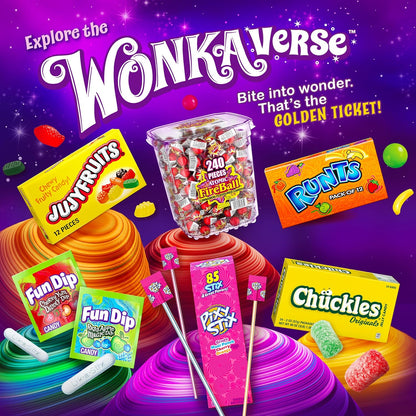 Wonka Jujyfruits Classic Five Flavor Gummy Candy, 12oz Resealable Birthday Gift Bag for Her, Him, and Hosts