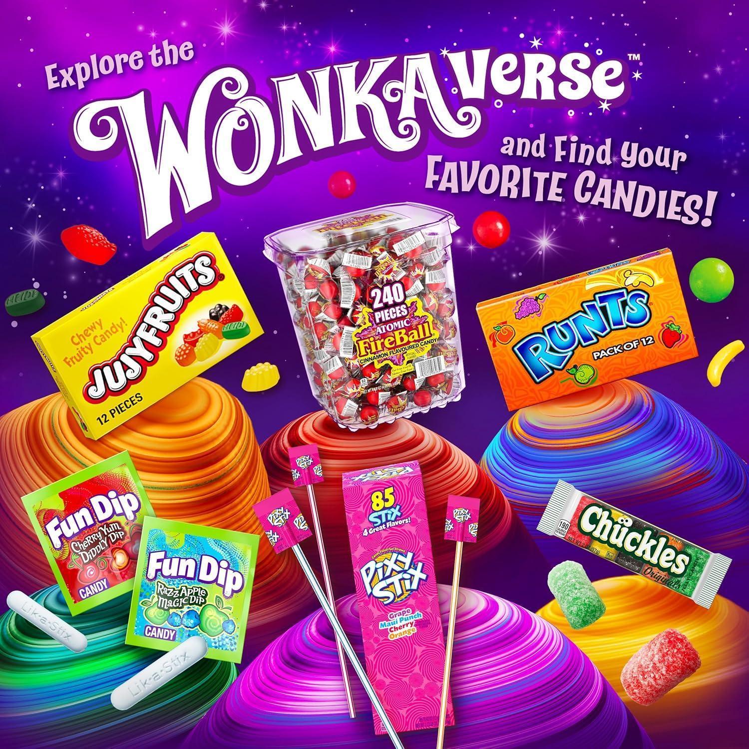 Wonka Spree Original Hard Candy – Road Trip Snack, Resealable 12 oz Bag for the Car