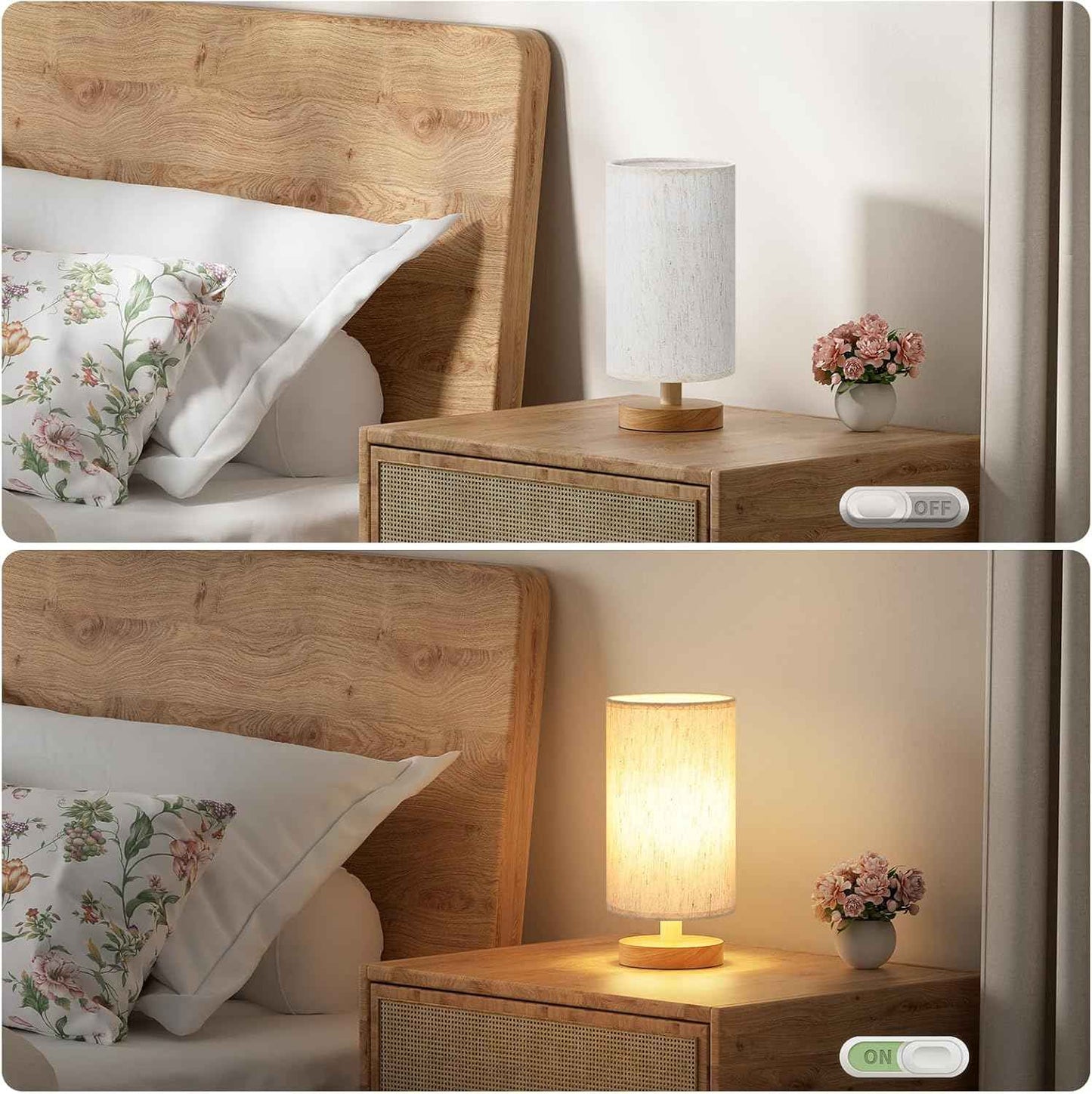 Fenmzee Small Table Lamp for Bedroom - Thoughtful Housewarming Gift Lamp with Included Bulb and Ready-to-Give Packaging