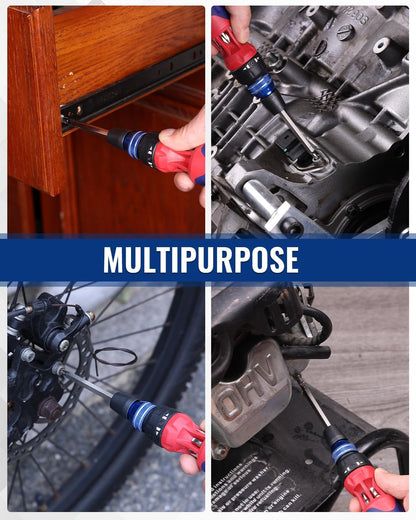 WORKPRO 12-in-1 Ratcheting Screwdriver – Clutter-Free Drawer Upgrade Replacing 12 Loose Drivers