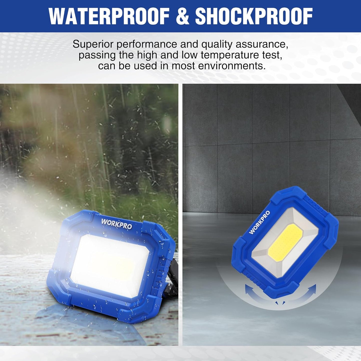 WORKPRO LED Work Light 2-Pack – Practical Gift for DIYers, Mechanics and Outdoor Enthusiasts