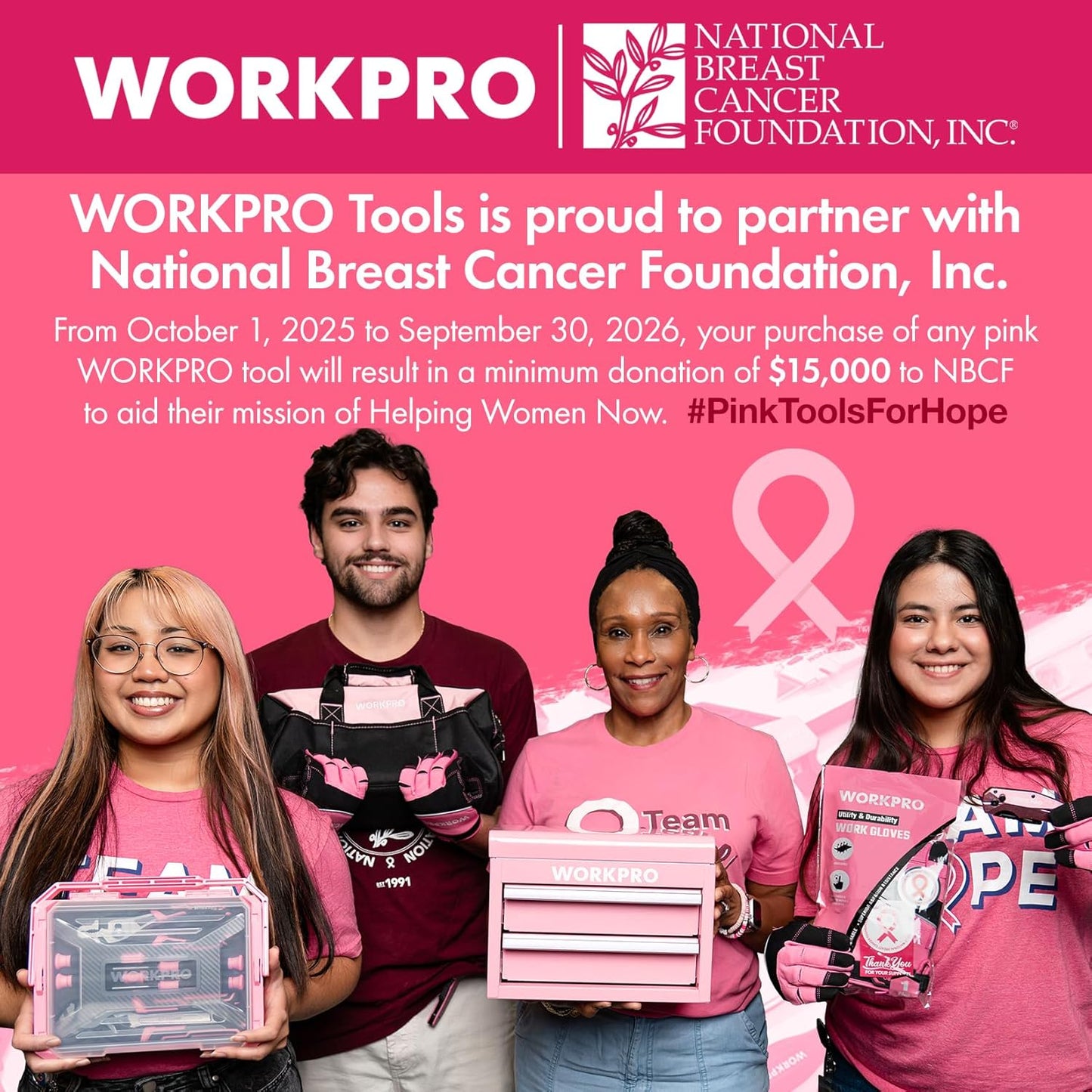 WORKPRO Pink Ribbon Claw Hammer – Stylish Tool That Doubles as Shelf Decor in Craft Room and Home Office