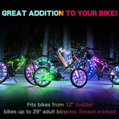 TINANA LED Bike Spoke Lights – All-Weather Wheel Lights for Rain, Snow, and Late-Afternoon Rides
