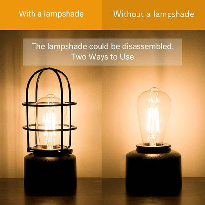 Haian Support Industrial Touch Table Lamp - Steampunk Bedside Accent Light with Wrought Iron Body, 3-Way Dimmable Bedroom Decor