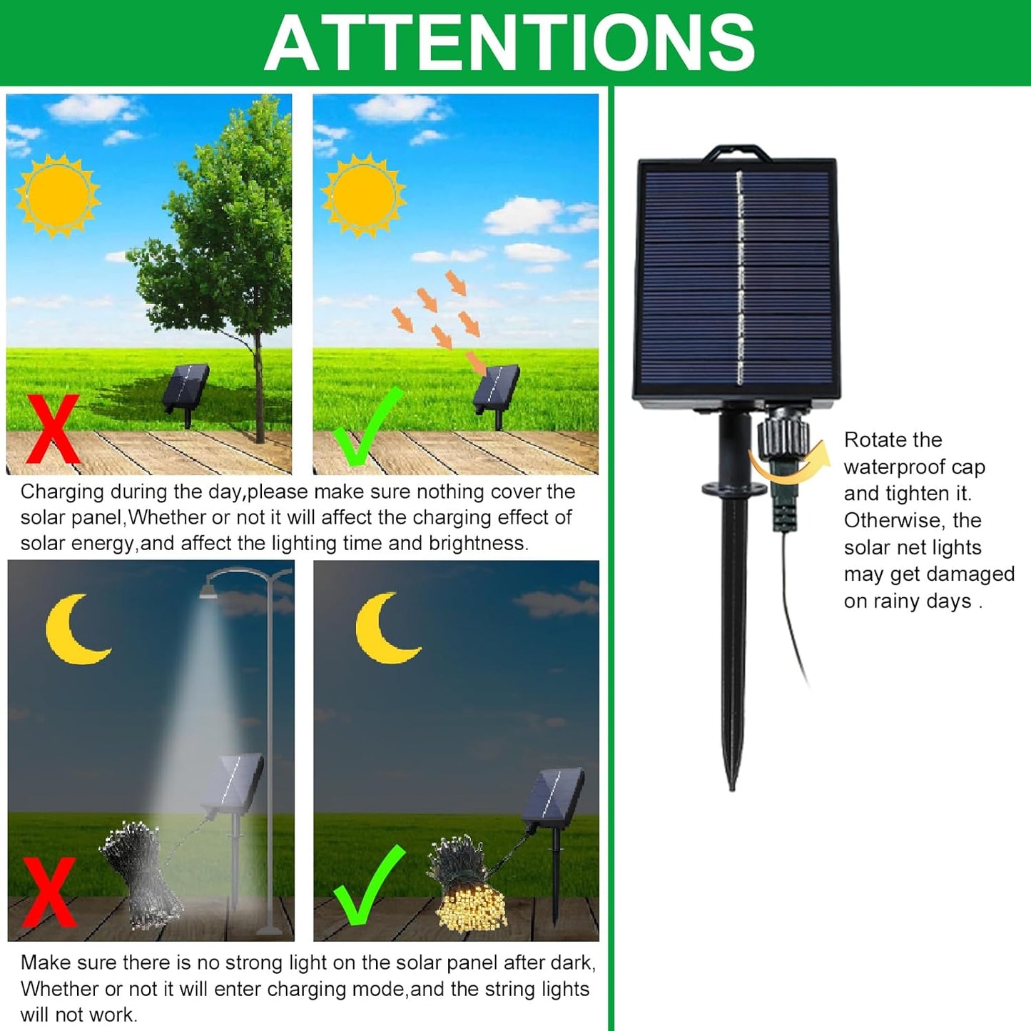 YAOZHOU Solar Christmas Net Lights – Flameless, Cool-to-Touch LED Mesh Safe for Kids, Pets & Bedrooms