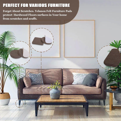 Yelanon Felt Furniture Pads - Thoughtful Housewarming Gift for New Homeowners, Brown