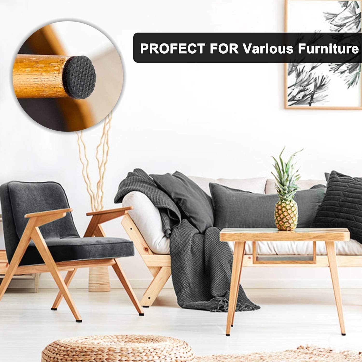 Yelanon Non Slip Furniture Pads – Nursery and Playroom Floor Protectors for Active Families