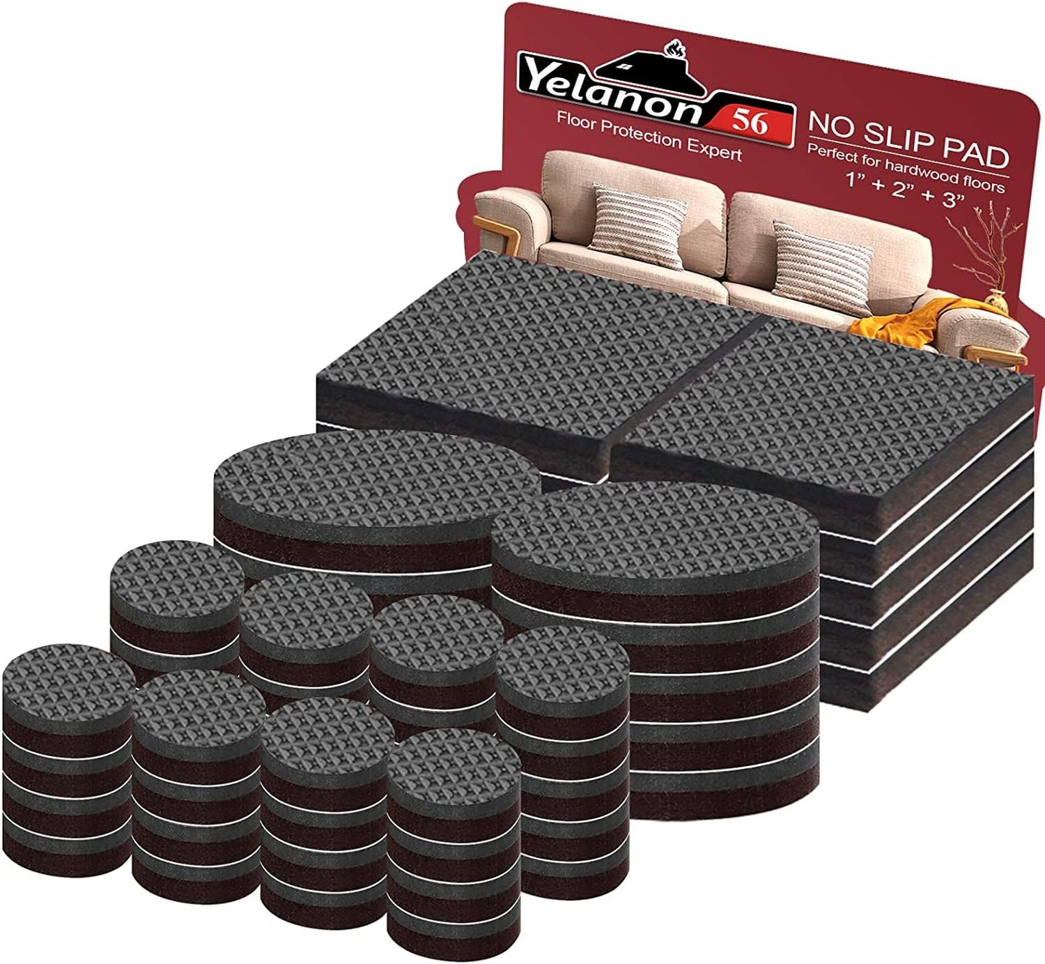 Yelanon Non Slip Furniture Pads – Nursery and Playroom Floor Protectors for Active Families