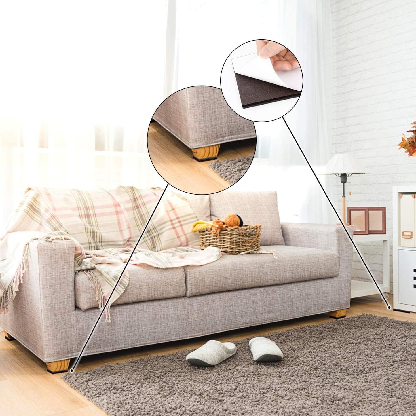 Yelanon Non Slip Furniture Pads – Nursery and Playroom Floor Protectors for Active Families