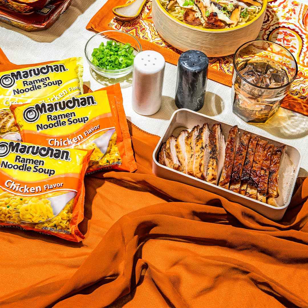 Maruchan Ramen Chicken, Instant Ramen Noodles Desk Lunch for Office, 3-Minute Ready to Eat Meals for Busy Workdays (24 Count)