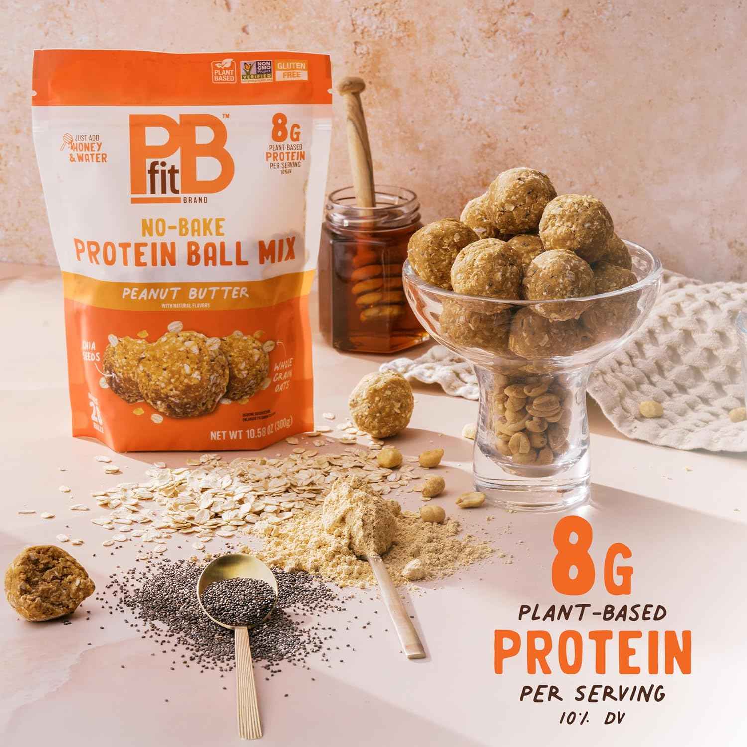 PBfit No Bake Peanut Butter Protein Ball Mix – Sunday Meal Prep Protein Balls for a Full Week of Workday Snacks
