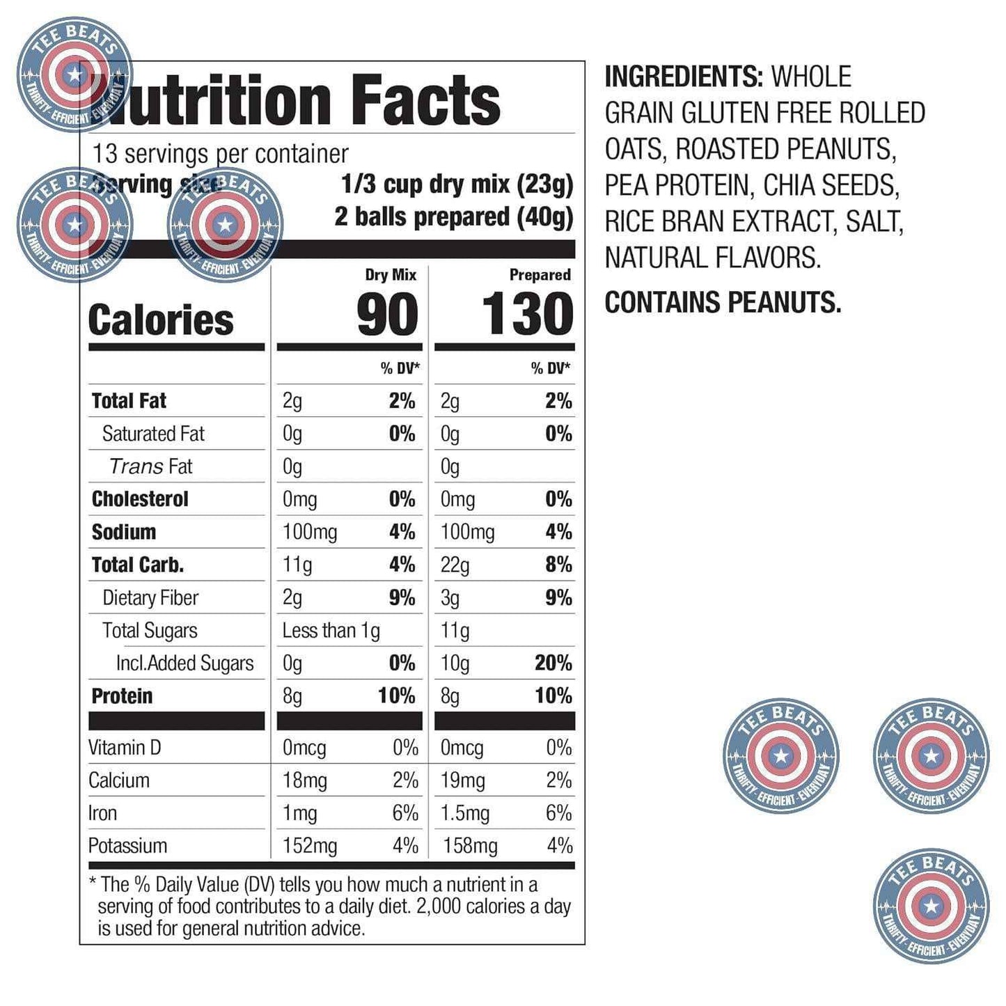 PBfit No Bake Peanut Butter Protein Ball Mix – Quick No-Bake Energy Bites to Stash in Your Drawer for Focus and Satiety