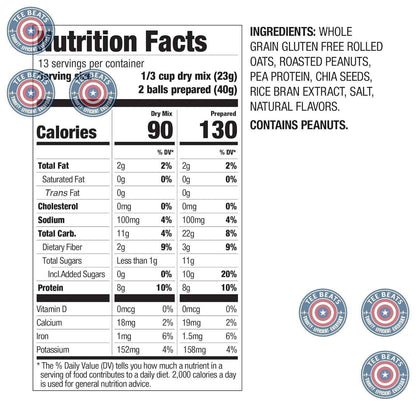 PBfit No Bake Peanut Butter Protein Ball Mix – Quick No-Bake Energy Bites to Stash in Your Drawer for Focus and Satiety