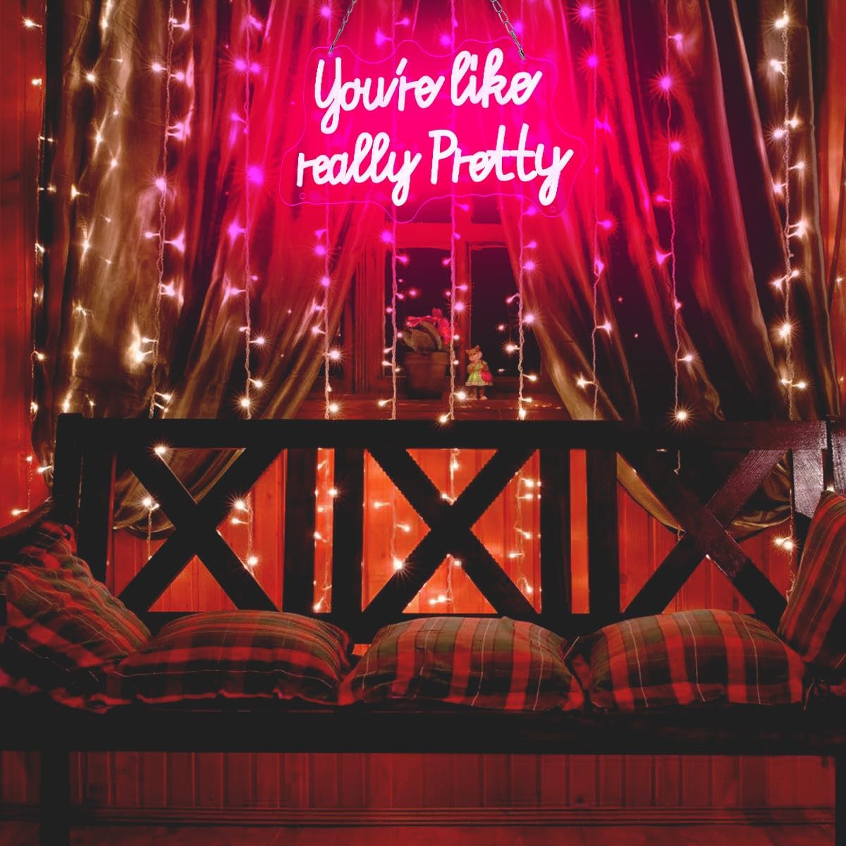 You like really pretty LED Neon Sign – Single Phrase Pink Neon for Clean Modern Walls, 15 x 9 Inch Slim Design