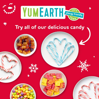 YumEarth Organic Candy Cane Lollipops - Thoughtful Housewarming Gift for Her, Allergy Friendly Holiday Candy, 30 Count Box
