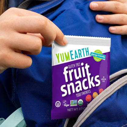 YumEarth Organic Fruit Snacks - Heat Resistant Travel Snack for Road Trips and Car Rides, 10 Pack of 0.7 oz Bags